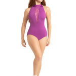 Danza High Neck Leotard Hyacinth Violet front view