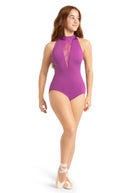 Danza High Neck Leotard Hyacinth Violet front view