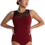 Diana Leotard Cabernet front view
