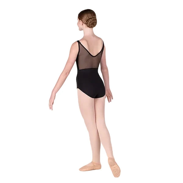 Double Strap Leotard Black back view