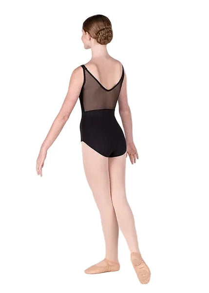 Double Strap Leotard Black back view