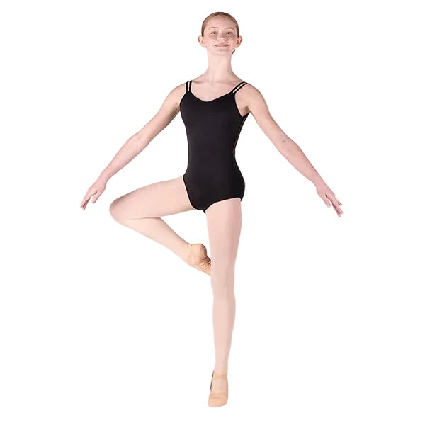 Double Strap Leotard Black front view