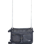 Rac n Roll Duffel with Built-In Rack in Black, horizontal view showing extended garment rack and telescopic handle