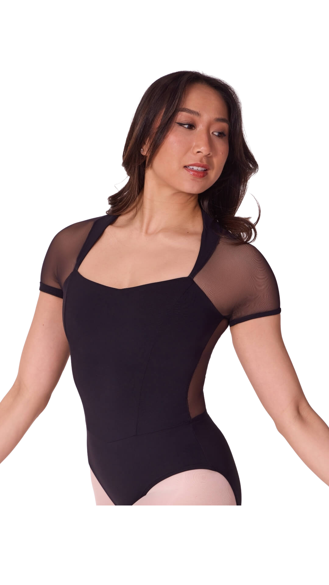 Corset Short Sleeve Leotard front view