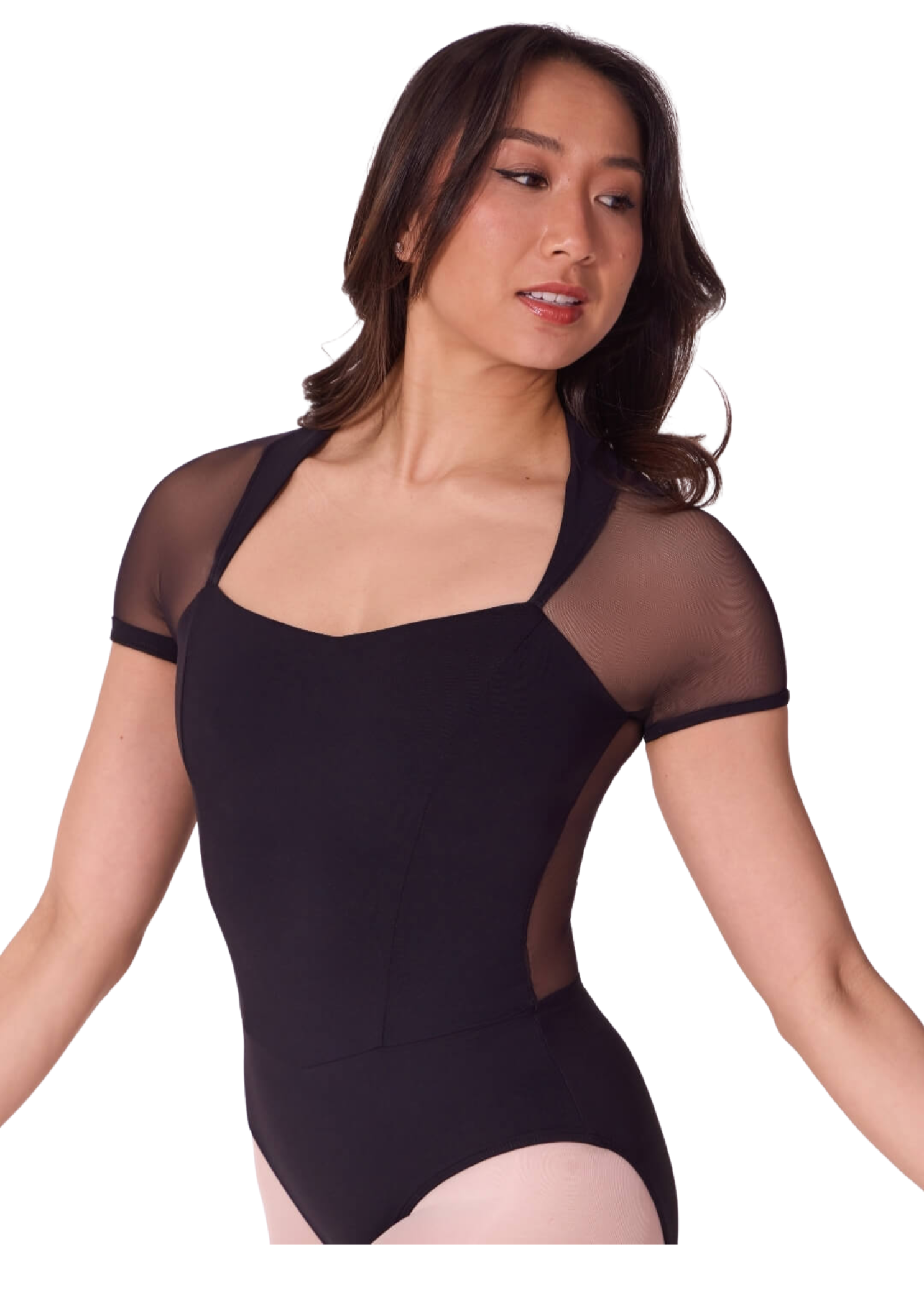 Corset Short Sleeve Leotard front view