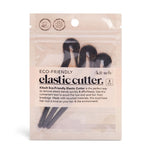 Kitsch Elastic Cutters in Black, packaging view showing retail pouch with three hook-tip cutters