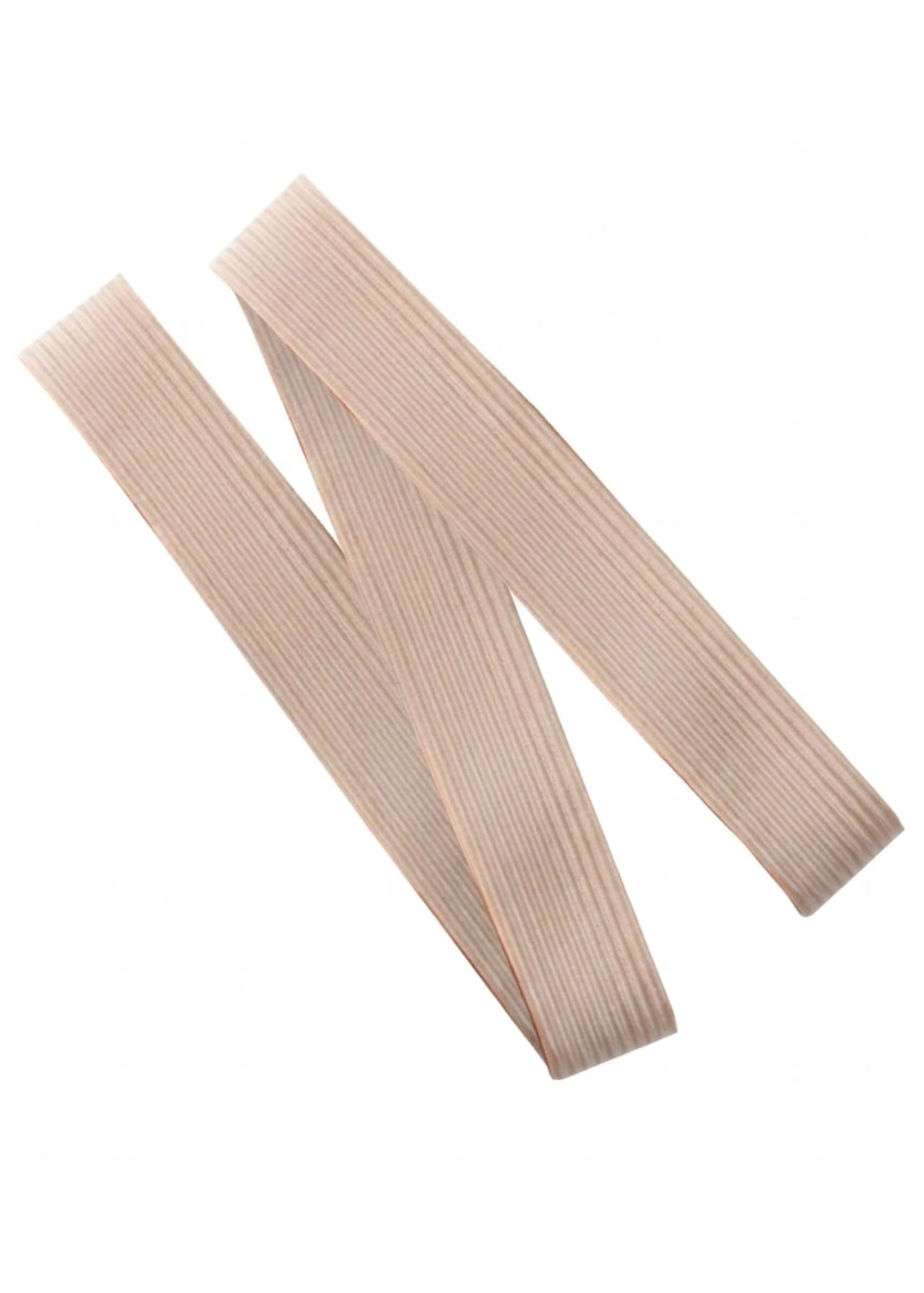 Capezio Elastic For Pointe Shoes, detail view showing folded elastic strip with ribbed texture and cut ends