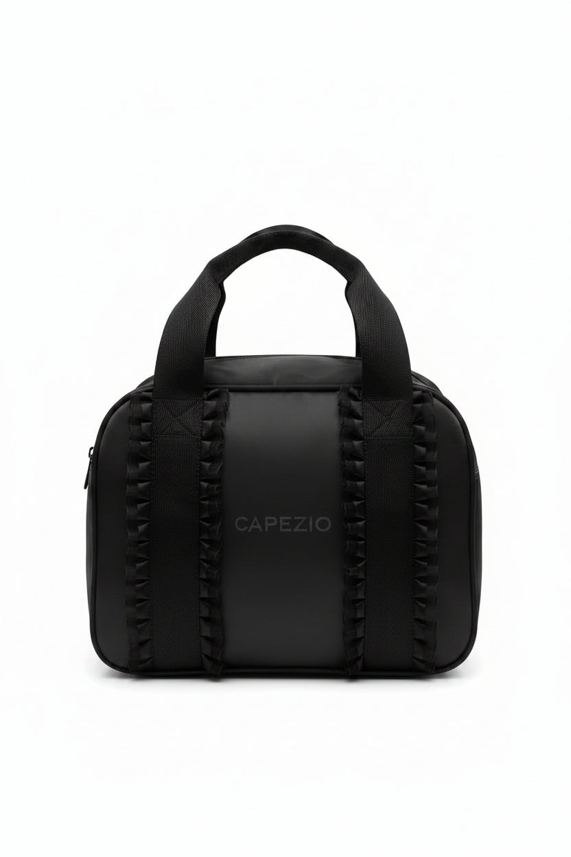 Eloise Ruffle Bag Black front view