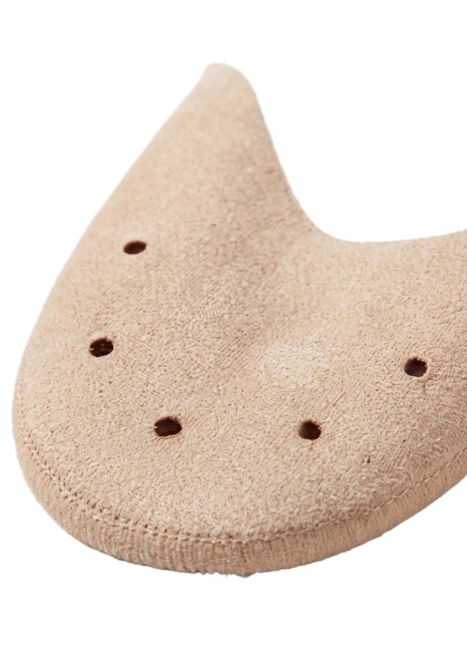 Virtisse En L'Air Lightweight Toe Pads (Classic Cut) in Light Pink, detail view showing moleskin and air holes