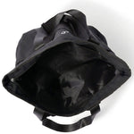Danznmotion Everyday Dance Tote in Black, top view showing canvas interior and dual top handles