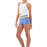 Every Turn Everyday Long-line Singlet in White, side view showing fitted long-line cut and high neckline