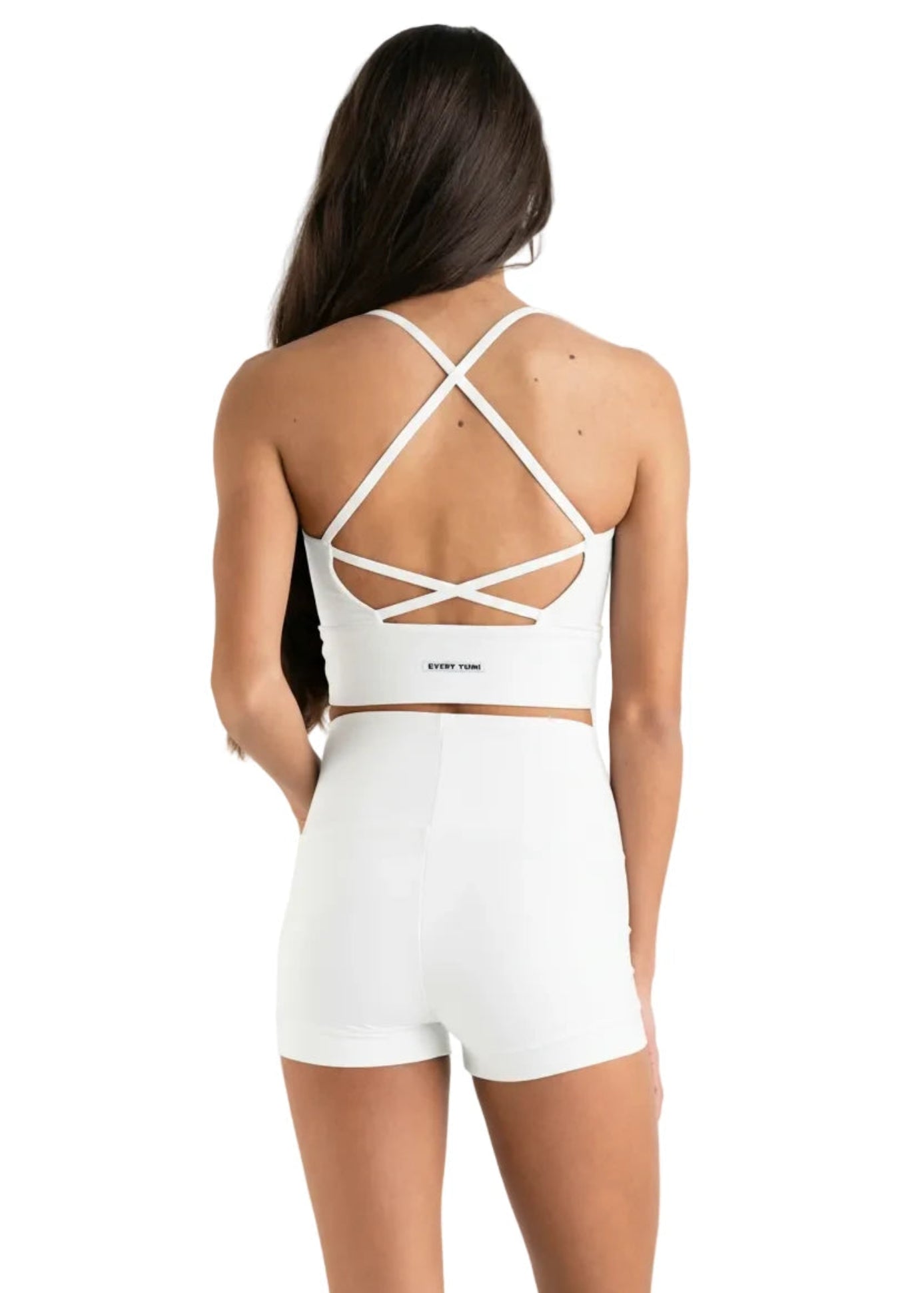 Everyday Long-line Singlet White back view