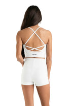 Everyday Long-line Singlet White back view