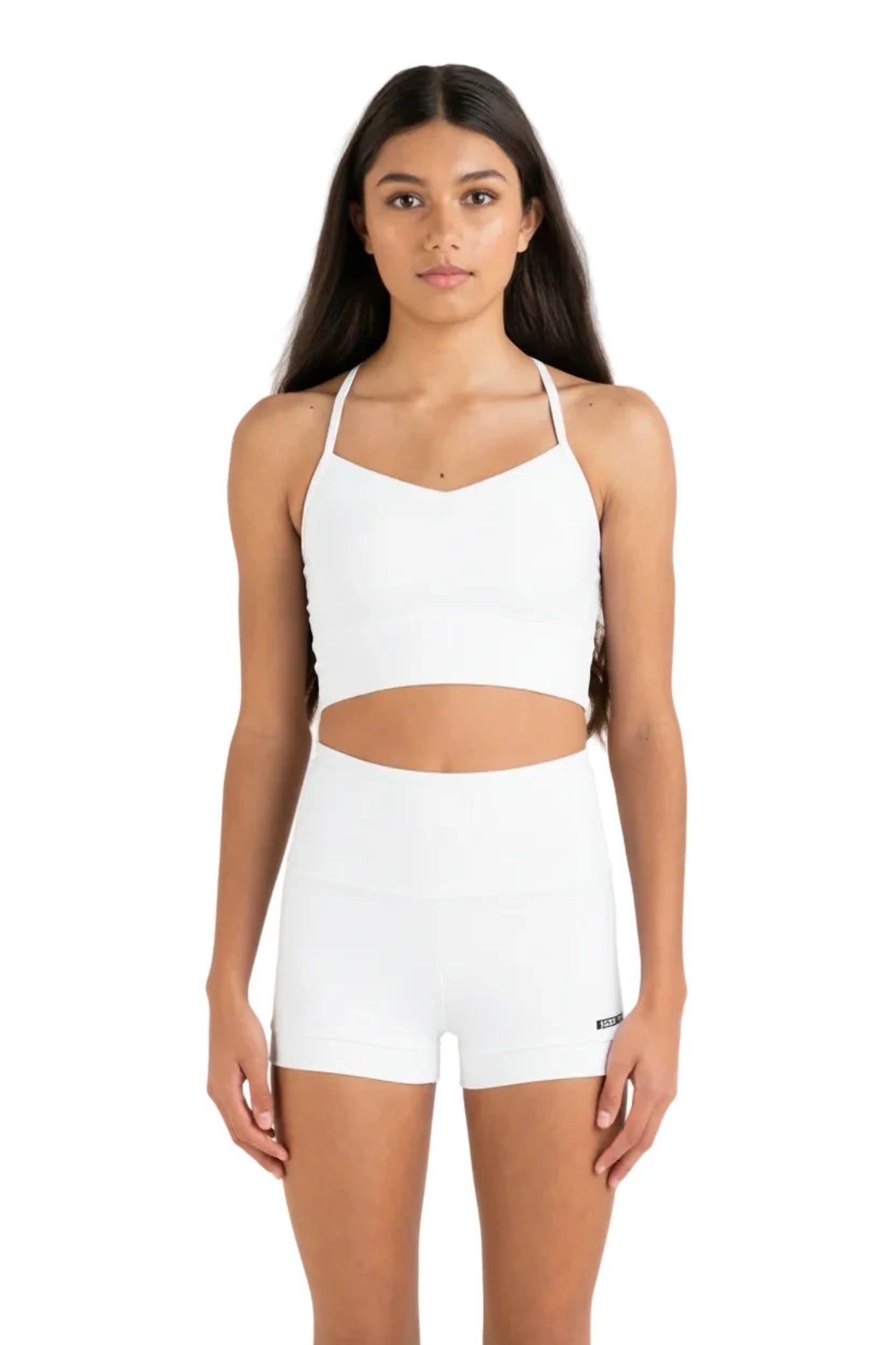 Everyday Long-line Singlet White front view