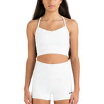 Everyday Long-line Singlet White front view