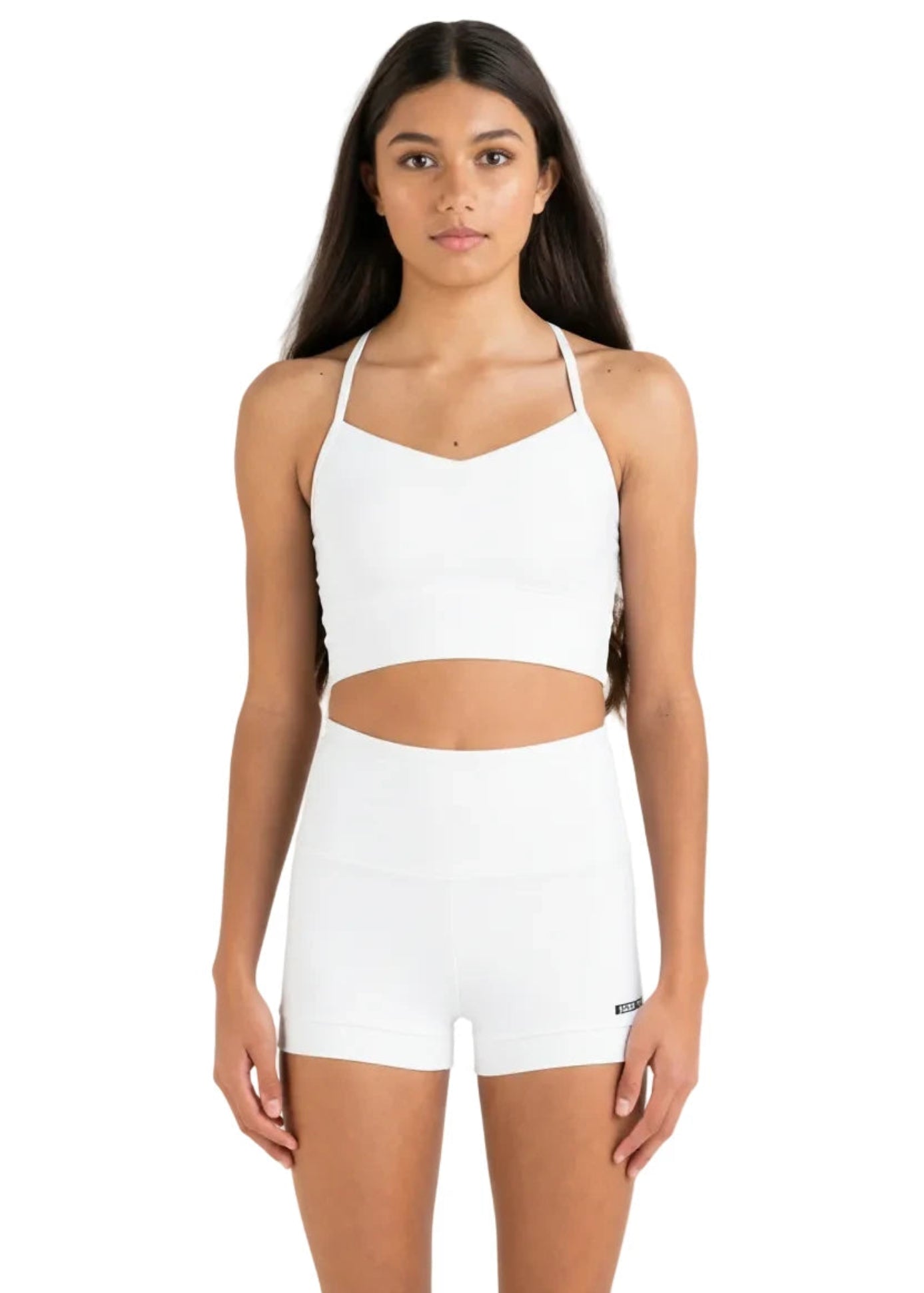 Everyday Long-line Singlet White front view