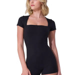 Evolve Short Sleeve Biketard Black front view