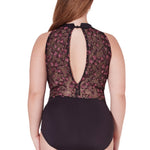 Embellish High Neck Leotard Black back view