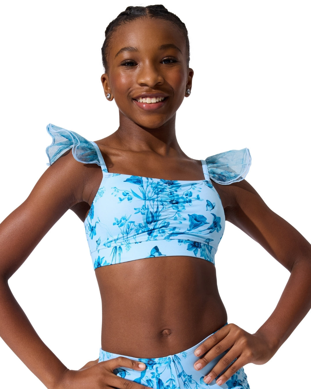 Fairy Flutter Top Light Blue front view