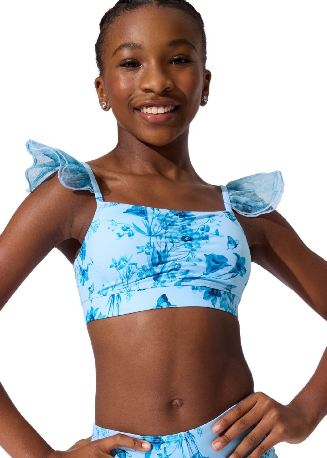 Fairy Flutter Top Light Blue front view