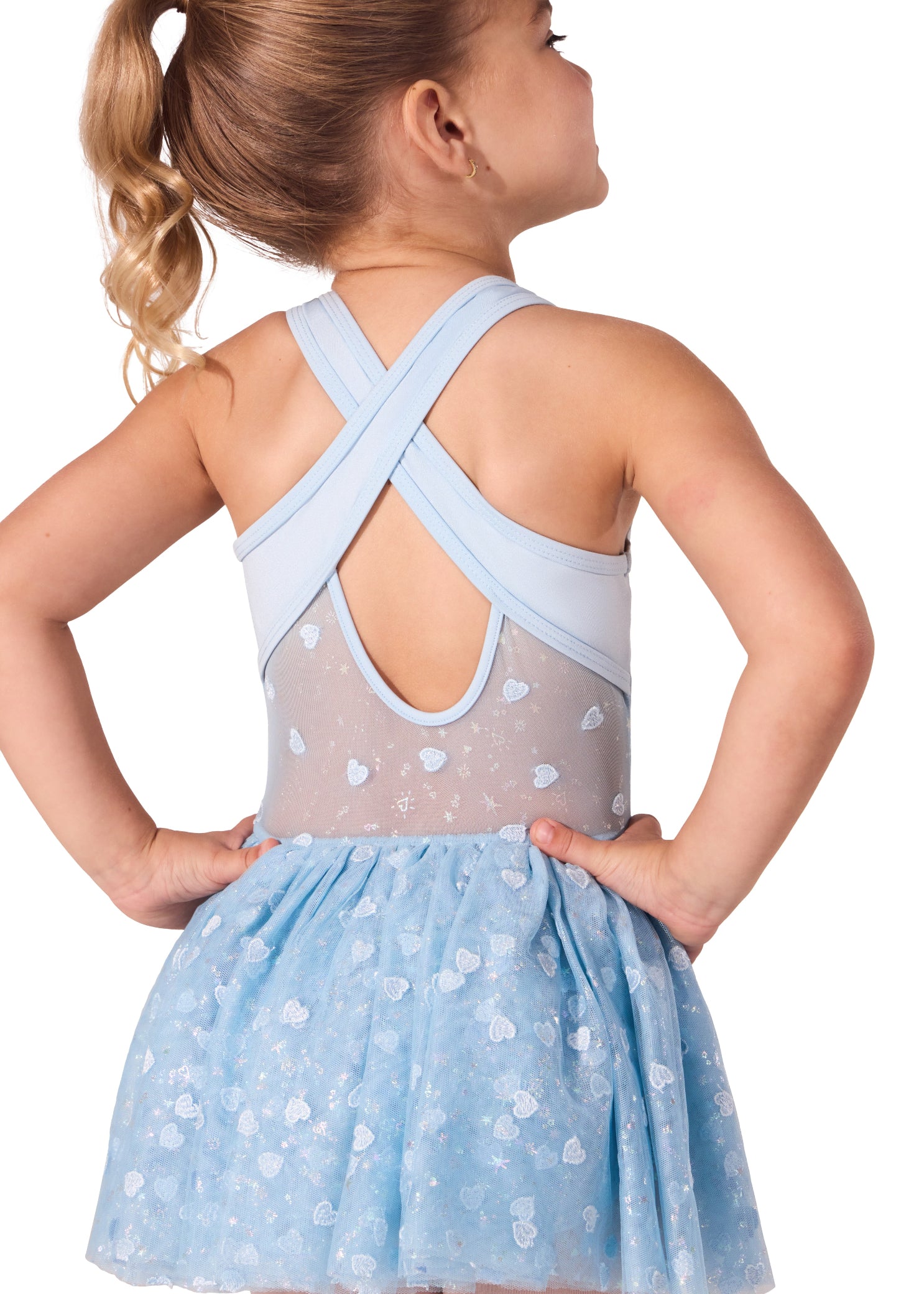 Heart Shine Dress Light Blue back view