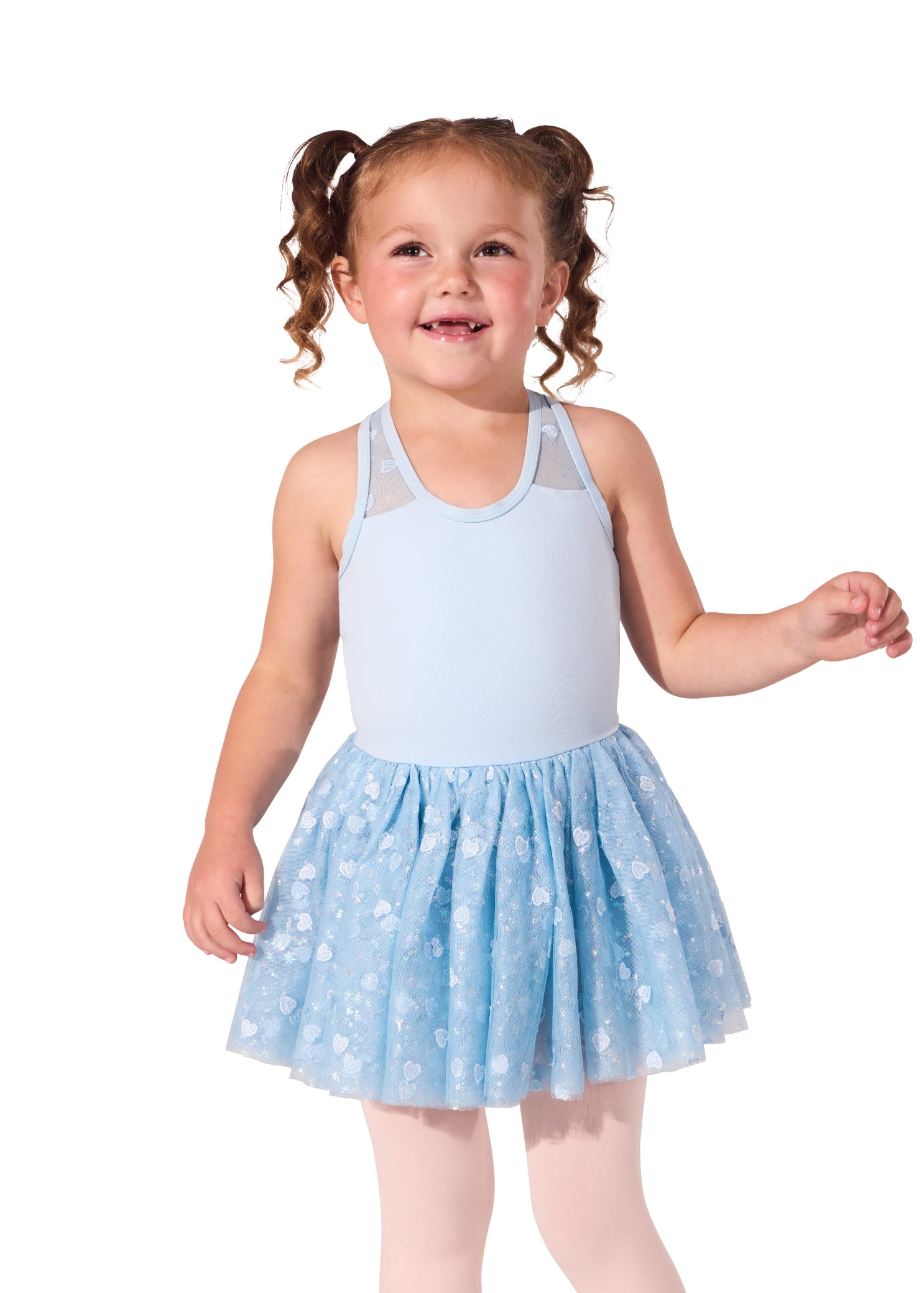 Heart Shine Dress Light Blue front view