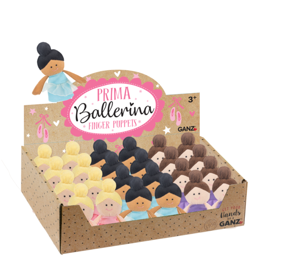 4-inch ballet-themed finger puppets with soft fabric design for imaginative play