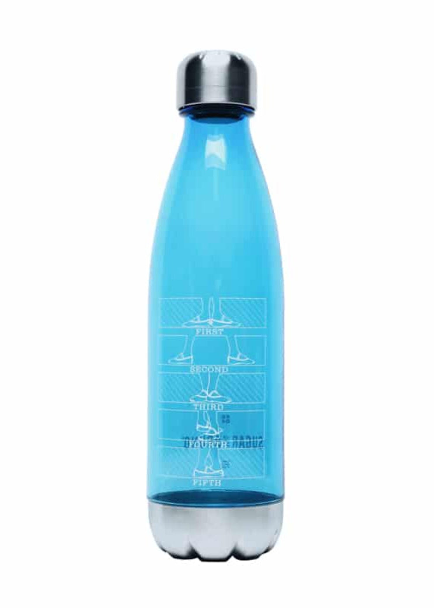 First Through Fifth Water Bottle Aqua front view