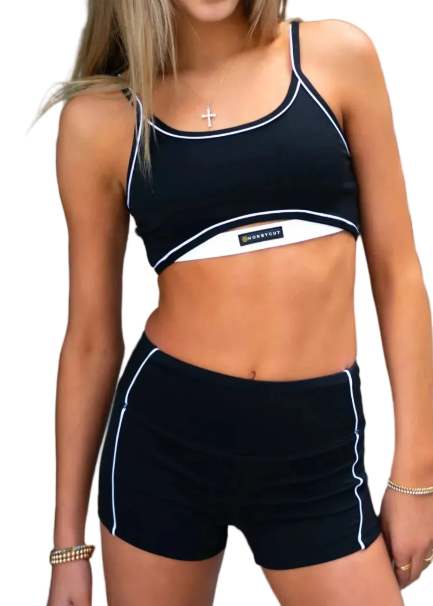 Fit Short Black + White front view