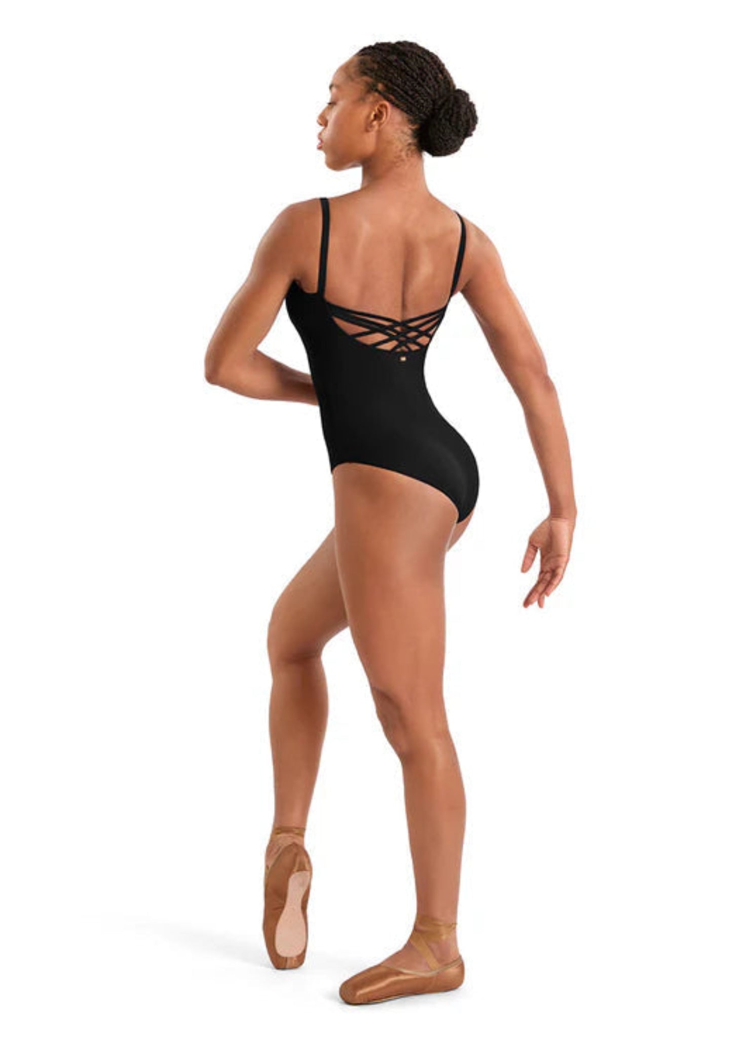 Floral Cami Leotard Black back view