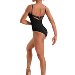 Floral Cami Leotard Black back view