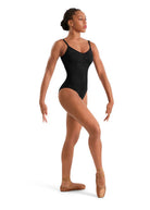 Floral Cami Leotard Black front view