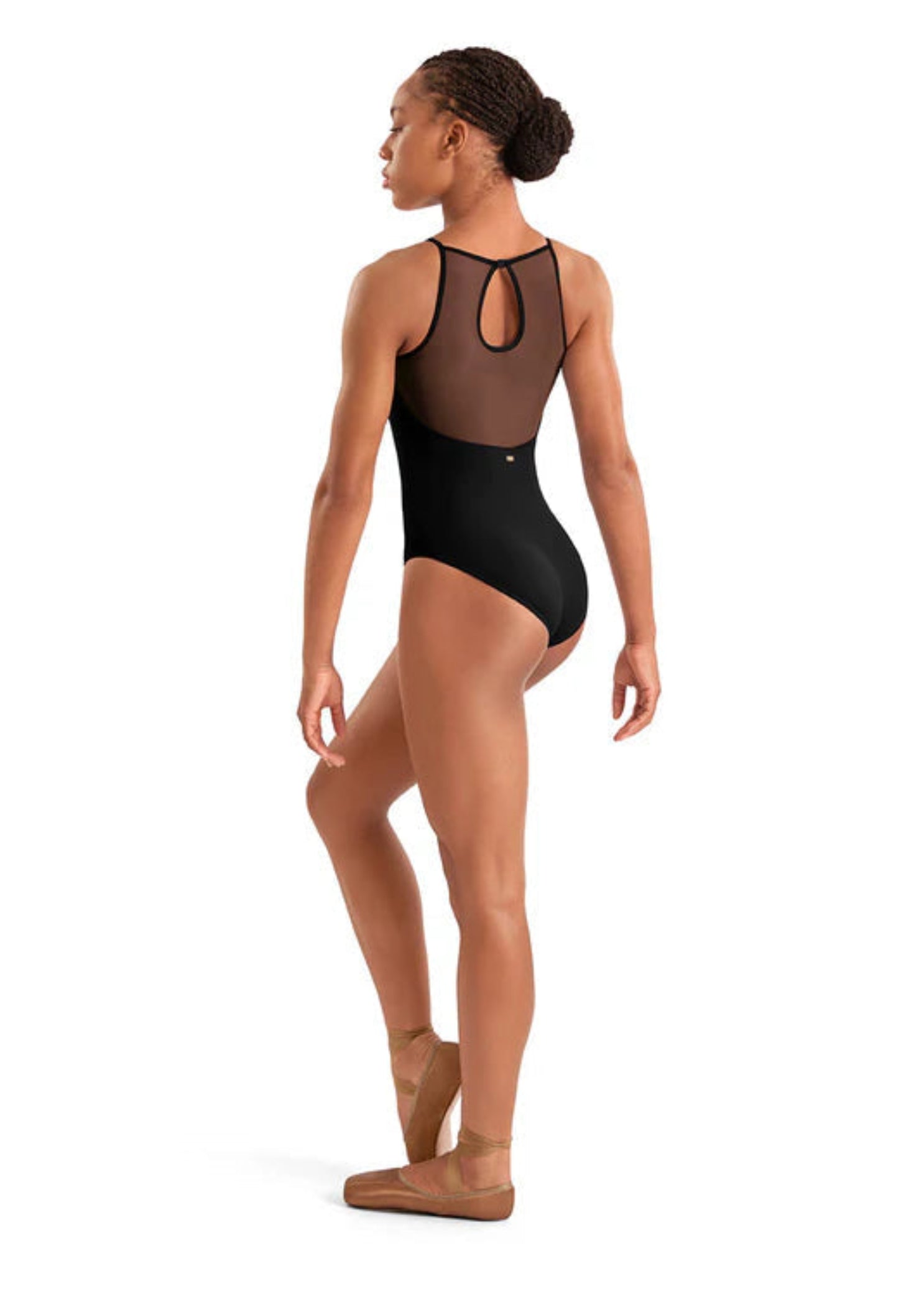 Floral Halter Leotard Black back view