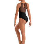 Floral Halter Leotard Black back view