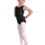Floral Cutout Leotard Black front view