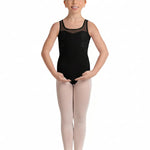 Floral Tank Leotard Black front view