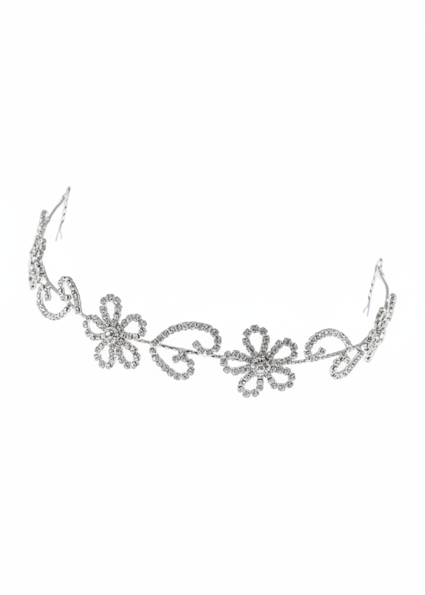 Flower And Leaves Vine Crystal front view