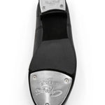 Capezio Fluid Tap Shoe in Black, bottom view showing Tele Tone taps and sole construction