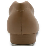 Capezio Fluid Tap Shoe in Caramel, back view showing heel construction and Tele Tone heel tap