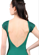 Flutter Sleeve Leotard Emerald back view