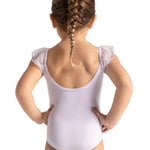 Flutter Sleeve Leotard Lavender back view