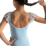 Flutter Sleeve Leotard Light Blue back view