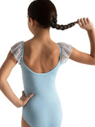 Flutter Sleeve Leotard Light Blue back view