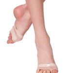 Capezio 3-Pack Ruffle Sock in Pink, lifestyle view showing ruffled ankle trim and pointelle knit detail