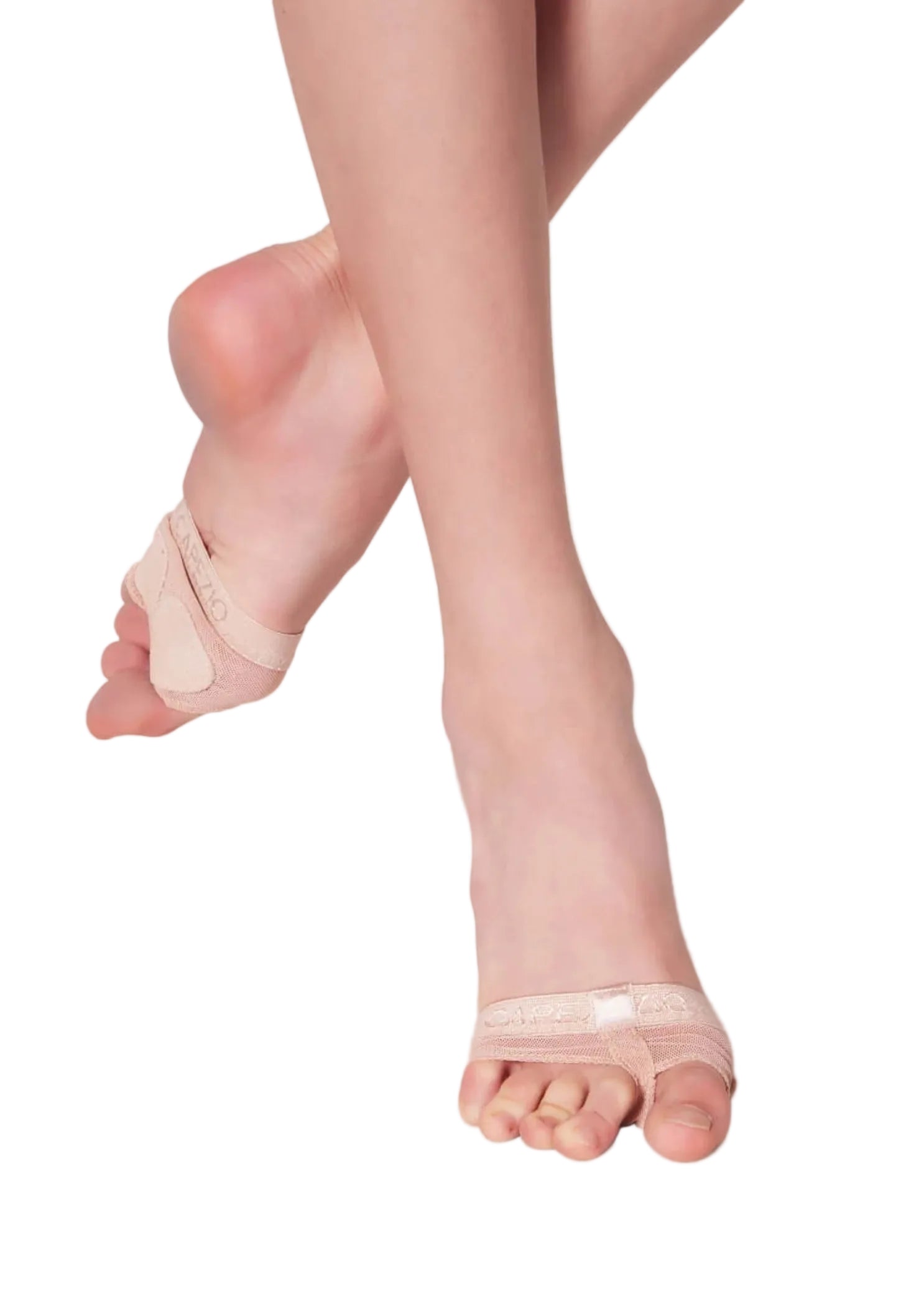 Capezio 3-Pack Ruffle Sock in Pink, lifestyle view showing ruffled ankle trim and pointelle knit detail