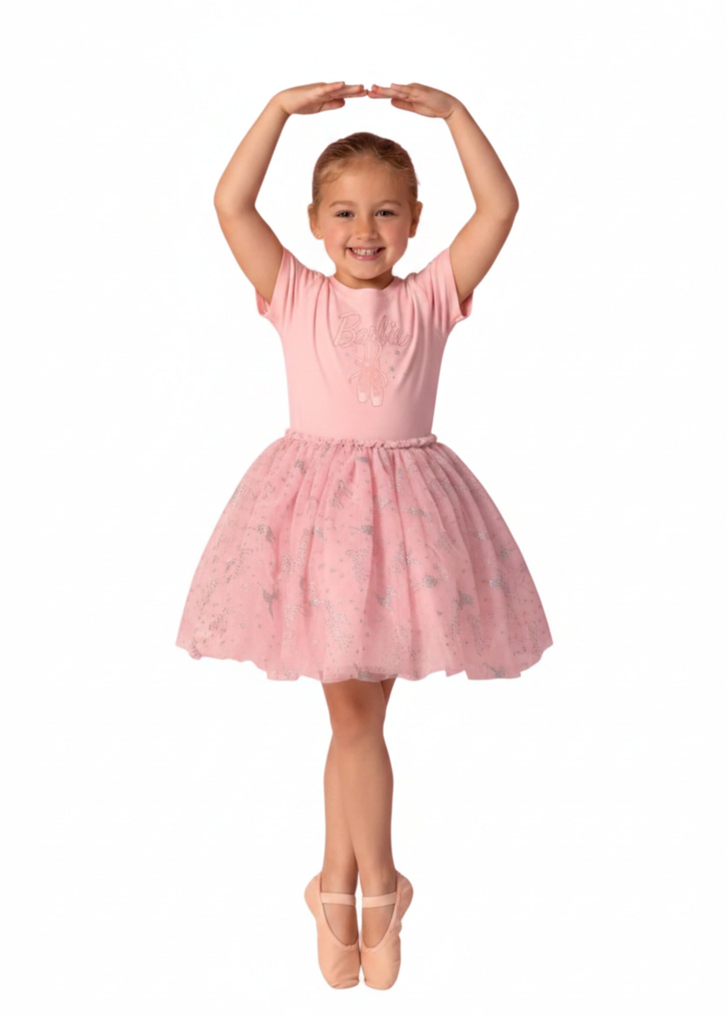 Glitter Tutu Dress Candy Pink front view