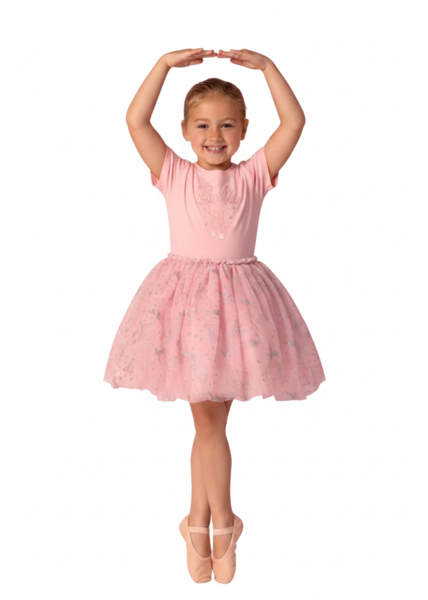 Glitter Tutu Dress Candy Pink front view