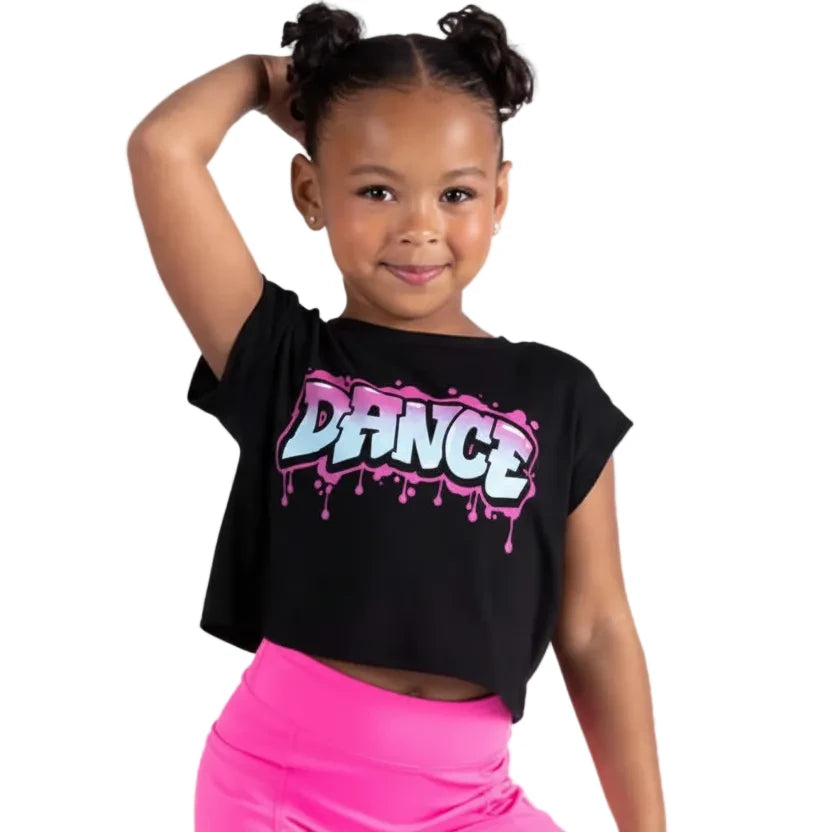 Graffiti Dance Tee Black front view