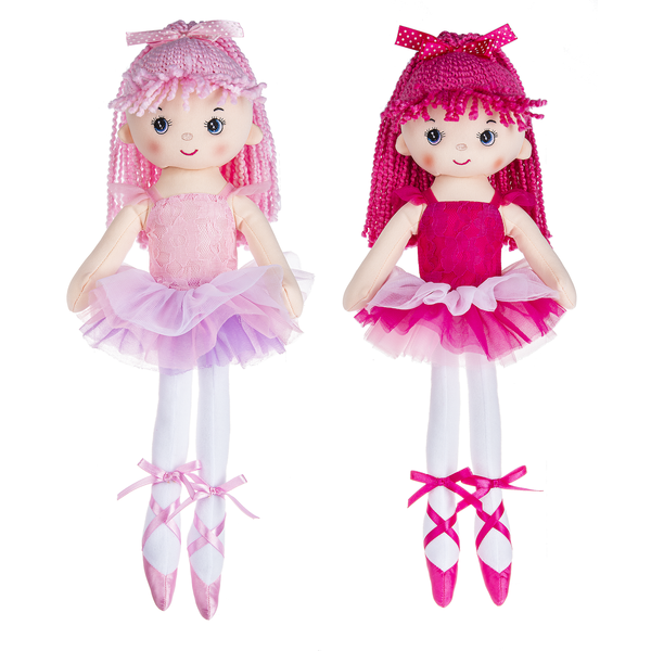 Light Pink, Dark Pink, 16-inch ballerina doll with detailed ballet attire and soft fabric construction for imaginative play