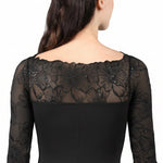 Half Sleeve Leotard Black back view